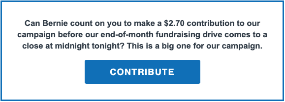 Example of Bernie 2020 email footer